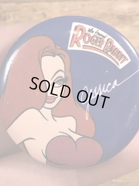 80年代頃のロジャーラビットのジェシカが描かれたビンテージの缶バッジ