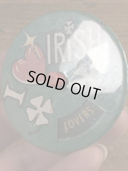 80’sのI Love Irishのルーレットが付いたヴィンテージの缶バッチ