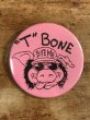 80年代頃のBite Meのブタが描かれたビンテージの缶バッジ