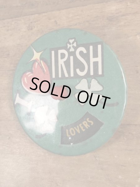 80’sのI Love Irishのルーレットが付いたヴィンテージの缶バッチ