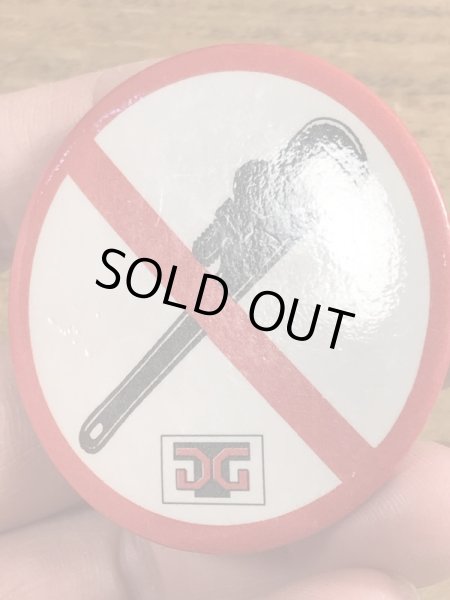 80’sのパイプレンチ禁止のヴィンテージの缶バッチ