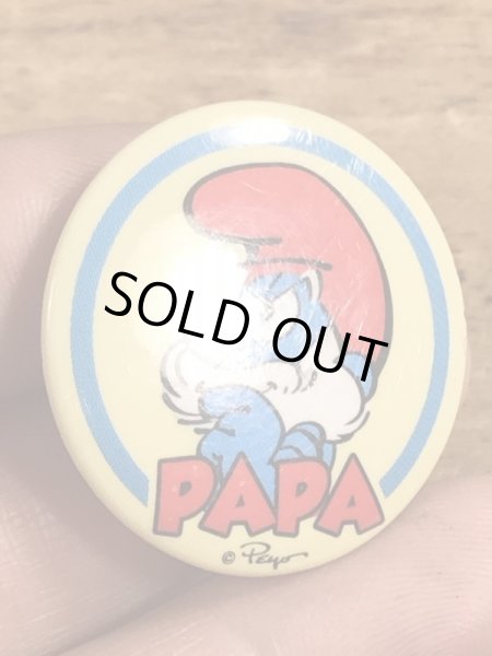 スマーフパパのビンテージの缶バッジ