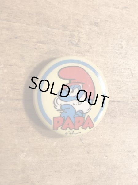 スマーフパパのビンテージの缶バッジ