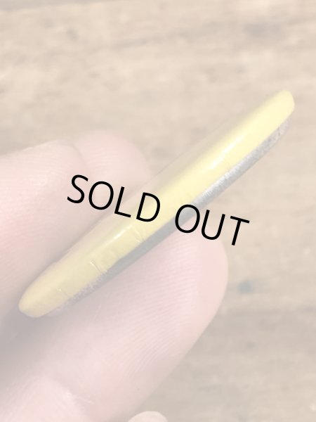 80年代頃のパニック！のメッセージが書かれたビンテージの缶バッジ