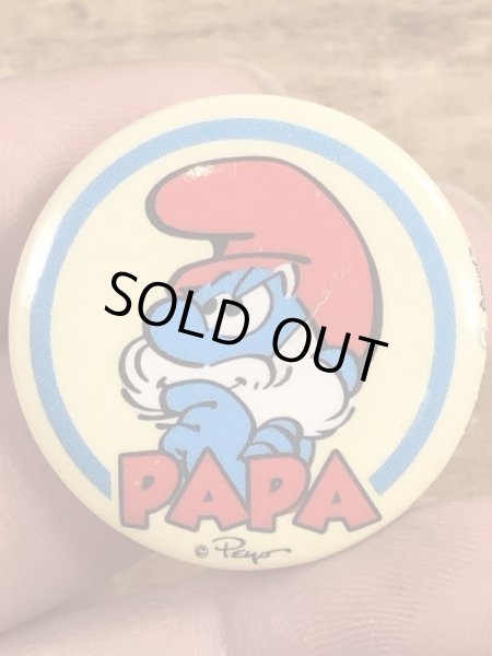 スマーフパパのビンテージの缶バッジ