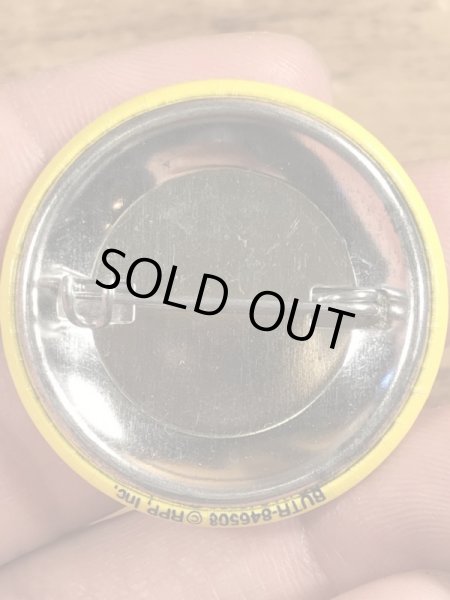 80’sのBack Off!...のメッセージが書かれたヴィンテージの缶バッチ