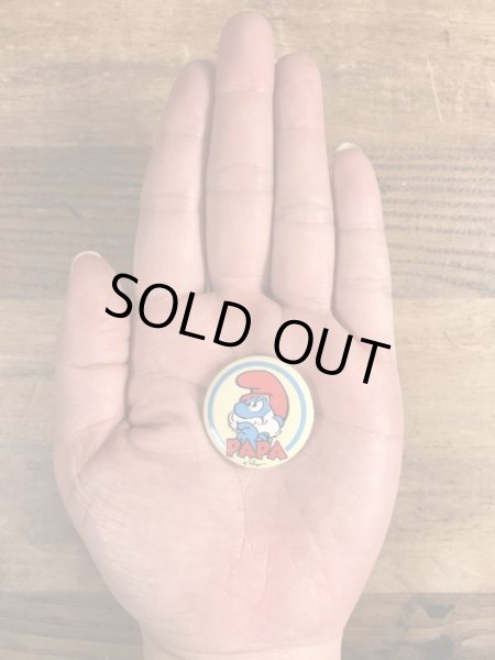 スマーフパパのヴィンテージの缶バッチ