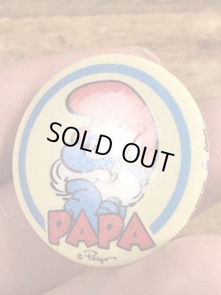 スマーフパパのヴィンテージの缶バッチ