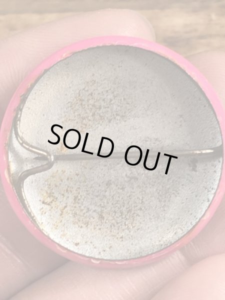 80'sのCowabunga Dude!のメッセージが書かれたビンテージの缶バッジ