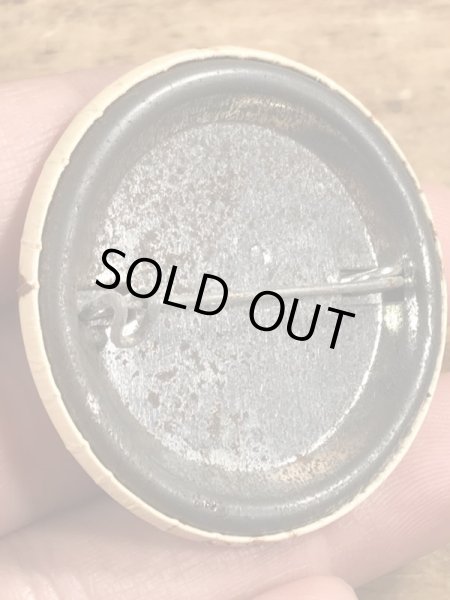 80'sのSit On A Happy Faceのメッセージが書かれたヴィンテージの缶バッチ