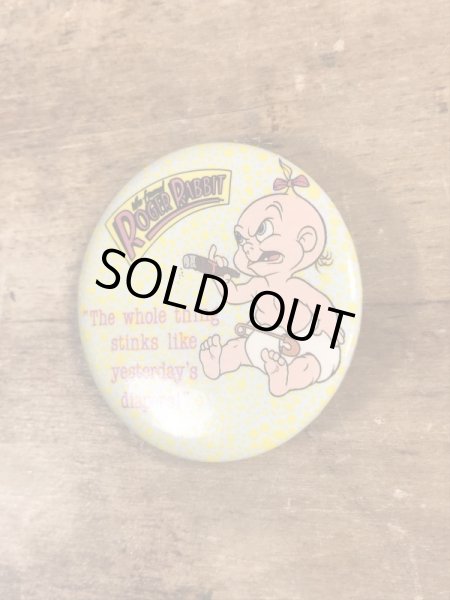 80’sのロジャーラビットのベビーハーマンが描かれたヴィンテージの缶バッチ