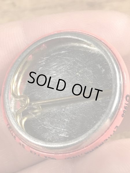 80年代頃のDangerous Unless Heavily Sedatedのメッセージが書かれたヴィンテージの缶バッチ