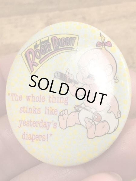 80’sのロジャーラビットのベビーハーマンが描かれたヴィンテージの缶バッチ