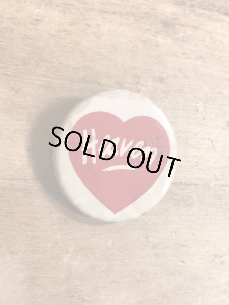 80年代頃のHeavenとハートが描かれたヴィンテージの缶バッチ