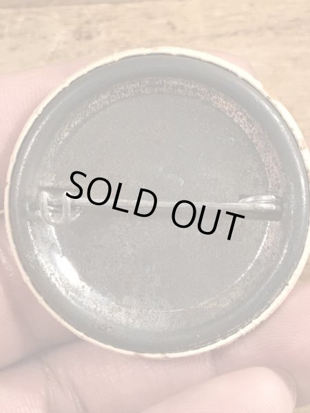 80'sのSit On A Happy Faceのメッセージが書かれたヴィンテージの缶バッチ