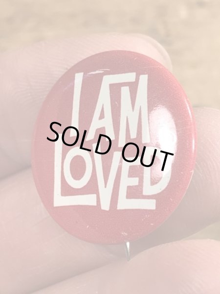 60’sのI Am Lovedのメッセージが書かれたヴィンテージの缶バッチ