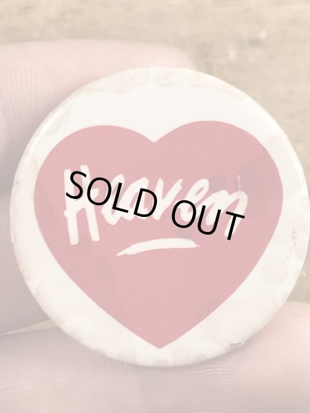 80年代頃のHeavenとハートが描かれたヴィンテージの缶バッチ