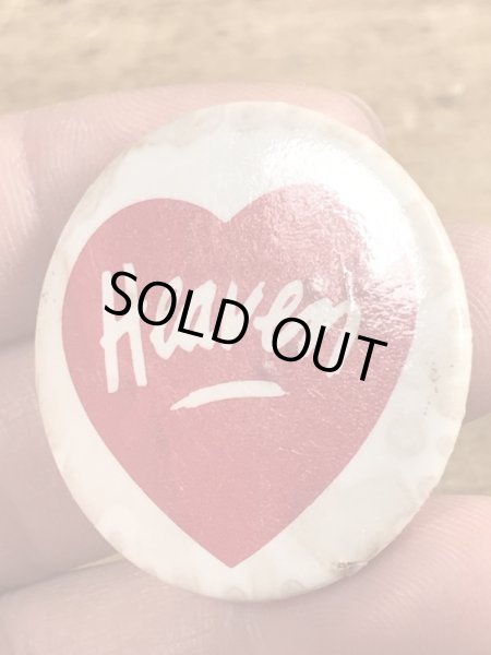 80’sのHeavenとハートが描かれたビンテージの缶バッジ