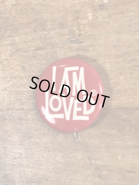 60’sのI Am Lovedのメッセージが書かれたヴィンテージの缶バッチ