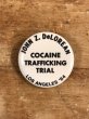 80’sのJohn Z. Deloreanのコカイン密売裁判のヴィンテージの缶バッチ