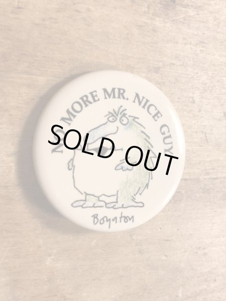 80年代頃のサンドラボイントンのビンテージの缶バッジ