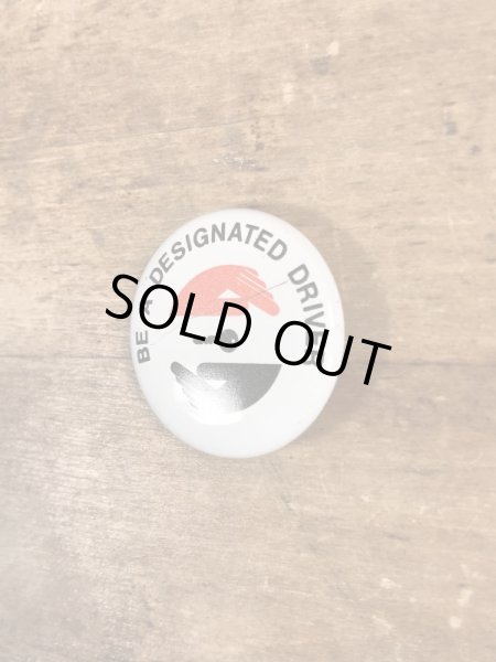 80’sのBe A Designated Driverのメッセージが書かれたヴィンテージの缶バッチ