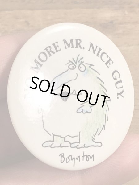 80年代頃のサンドラボイントンのビンテージの缶バッジ