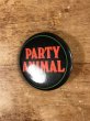 80'sのParty Animalのメッセージが書かれたヴィンテージの缶バッチ