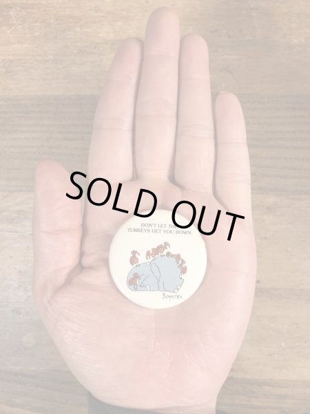 80年代頃のサンドラボイントンのメッセージが書かれたビンテージの缶バッジ