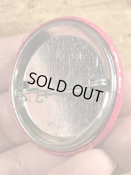 80'sのHow Can I Love You If You Won't Lie Down?のメッセージが書かれたビンテージの缶バッジ