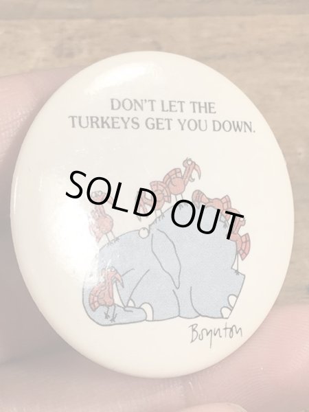 80年代頃のサンドラボイントンのメッセージが書かれたビンテージの缶バッジ