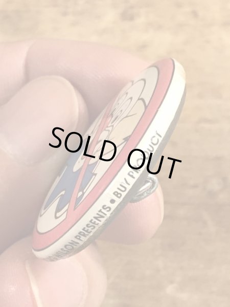 80年代頃のボゾクラウン禁止が描かれたビンテージの缶バッジ