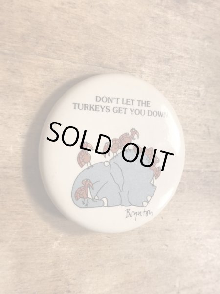 80年代頃のサンドラボイントンのメッセージが書かれたビンテージの缶バッジ