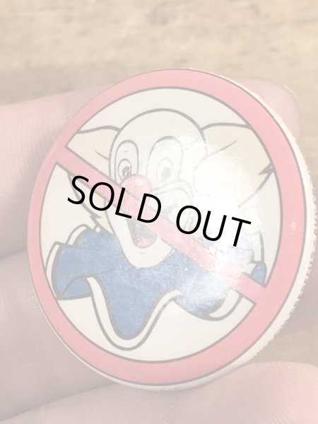 80’sのボゾクラウン禁止が描かれたヴィンテージの缶バッチ