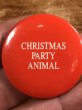 80年代頃のChristmas Party Animalのメッセージが書かれたビンテージの缶バッジ