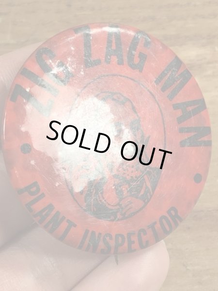 60年代頃のジグザグマンのビンテージの缶バッチ