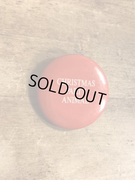 80年代頃のChristmas Party Animalのメッセージが書かれたビンテージの缶バッジ