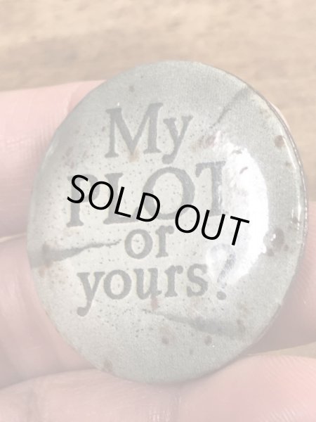 80’sのホールマーク社製のメッセージが書かれたヴィンテージの缶バッチ