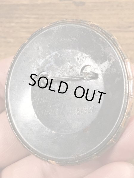 80年代頃のローレル&ハーディのビンテージの缶バッジ