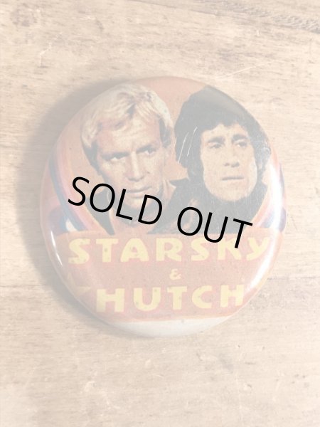 70年代頃の刑事スタスキー&ハッチのビンテージの缶バッジ