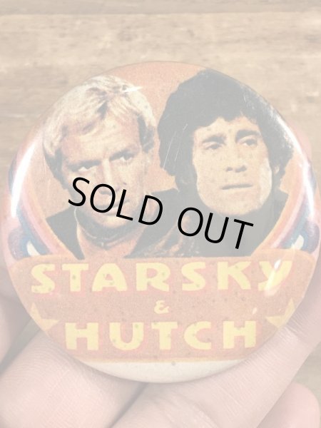 70年代頃の刑事スタスキー&ハッチのビンテージの缶バッジ