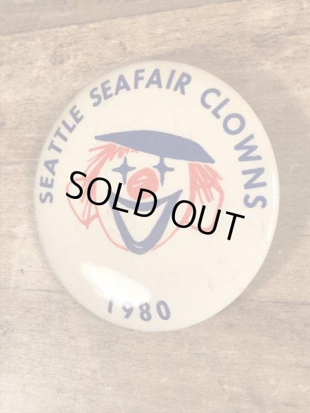 80’sのSeafair Clownsのヴィンテージの缶バッチ