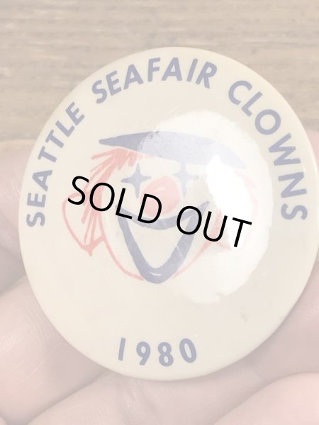 80’sのSeafair Clownsのヴィンテージの缶バッチ