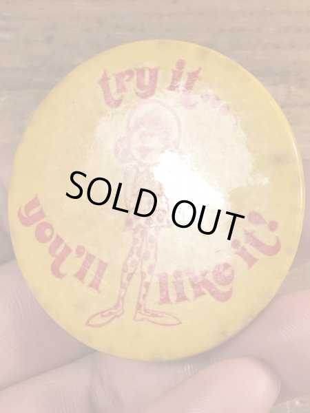 70’sのメッセージが書かれたヴィンテージの缶バッチ