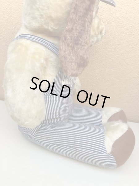 ヒッコリーストライプの服を着たビンテージの犬のビッ