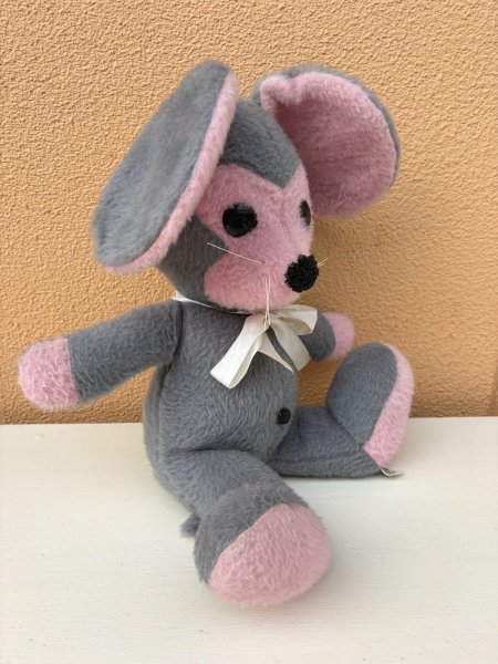ビンテージ　ピンクネズミ　BIGぬいぐるみ