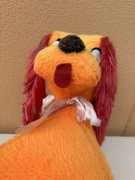ビンテージ　オレンジワンちゃん　ぬいぐるみ