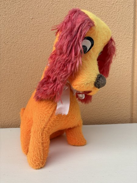 ビンテージ　オレンジワンちゃん　ぬいぐるみ
