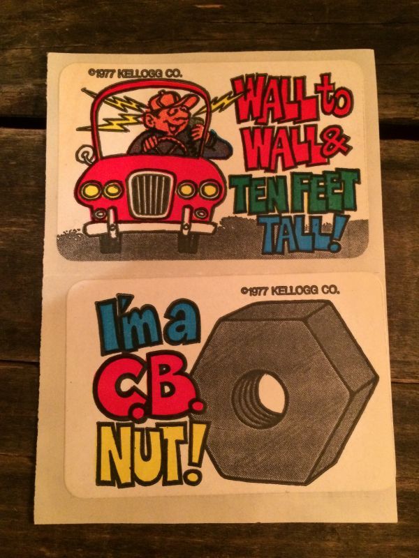 1977 S Kellogg Sticker ビンテージ ケロッグ ステッカー シール シリアル ノベルティー アドバタイジング 企業キャラクター 企業物 アメリカ雑貨 ヴィンテージ 70年代 Vintage Advertising Character 企業系キャラクター Cereal シリアル 系 Stimpy Vintage