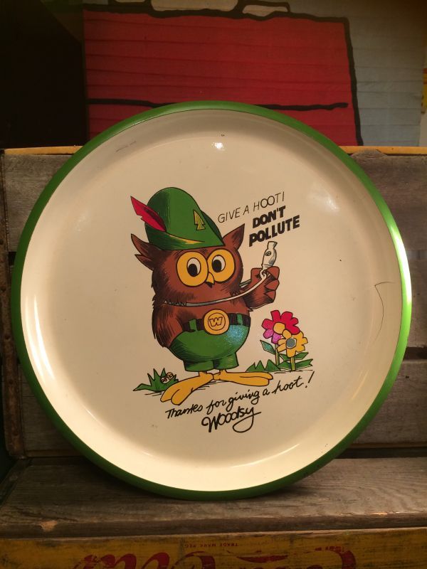 Woodsy Owl Tray ビンテージ ウッディーオウル トレー お盆 アドバタイジング 企業キャラクター 企業物 アメリカ雑貨 ヴィンテージ 70年代 Advertising Character 企業系キャラクター Other その他 Stimpy Vintage Collectible Toys スティンピー ビンテージ